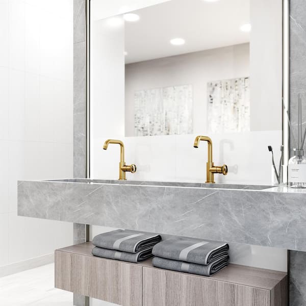 Cass Single Handle Single-Hole Bathroom Faucet in Matte Brushed Gold