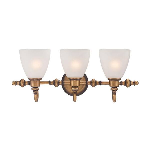 Designers Fountain Isla 3-Light Aged Brass Bath Bar Light