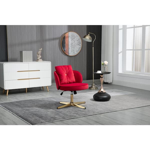 Red velvet 2025 swivel chair