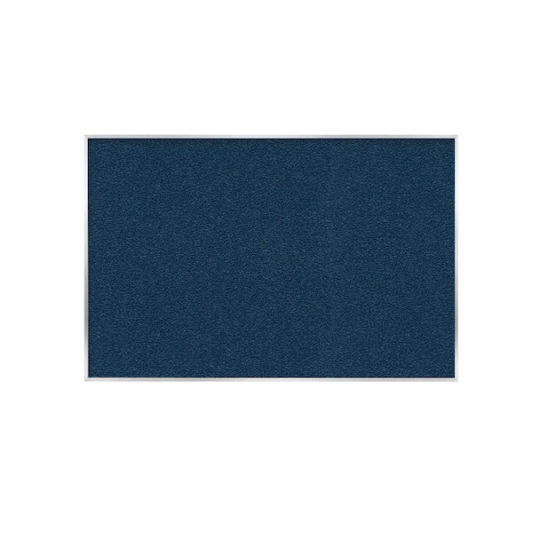 ghent Vinyl 48 in. x 96 in. Bulletin Board, with Aluminum Frame, Navy, (1-Pack)
