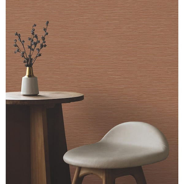 Oasis Rust Faux Grasscloth Wallpaper
