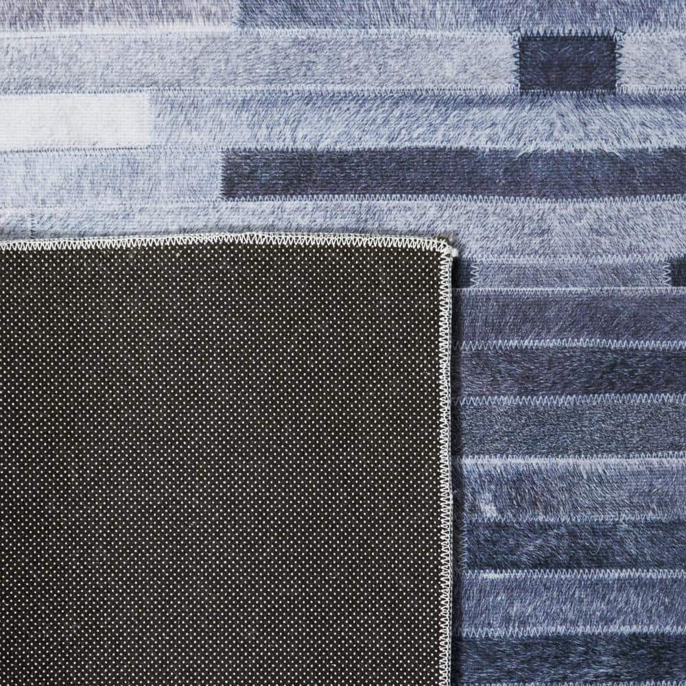 Gray Faux Fur Rectangular Washable Area Rug