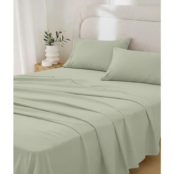 California Cotton Club Sage Cotton King Pillowcase Set of 2