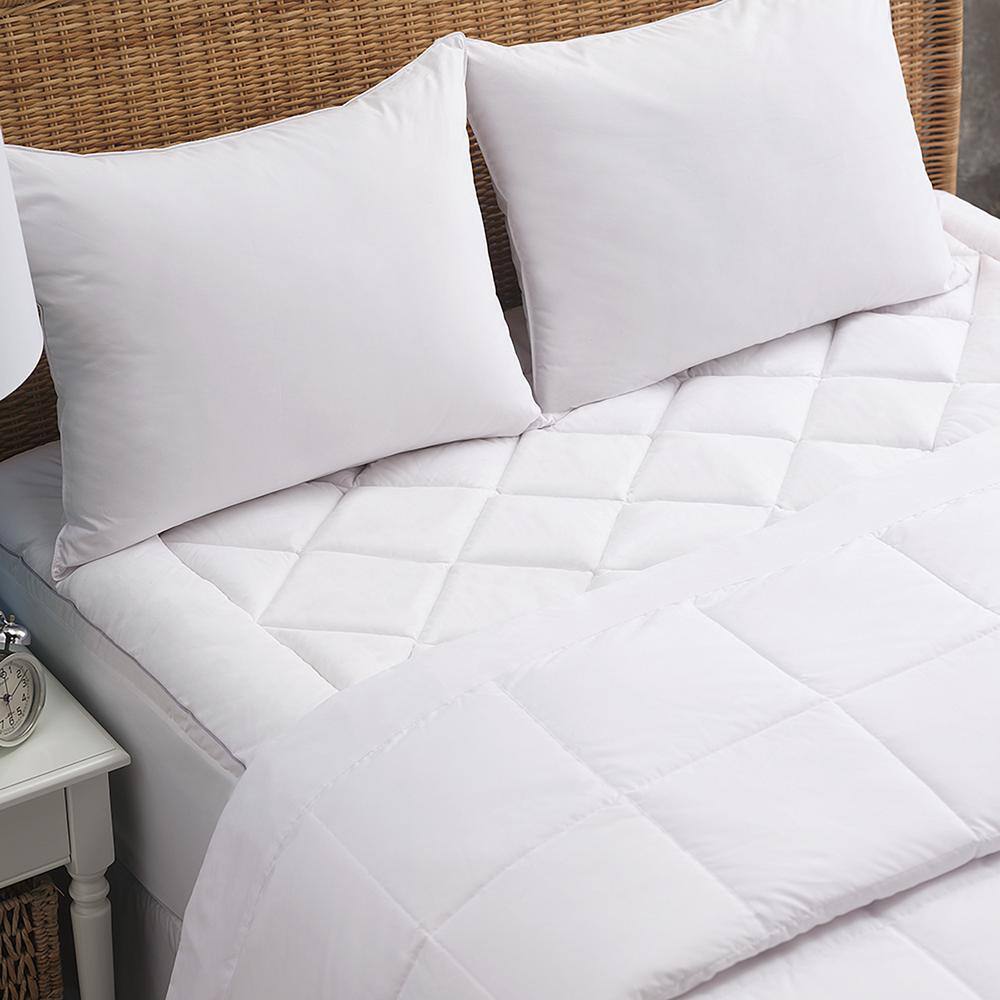 Twin White Down Alternative Waterproof Mattress Pad