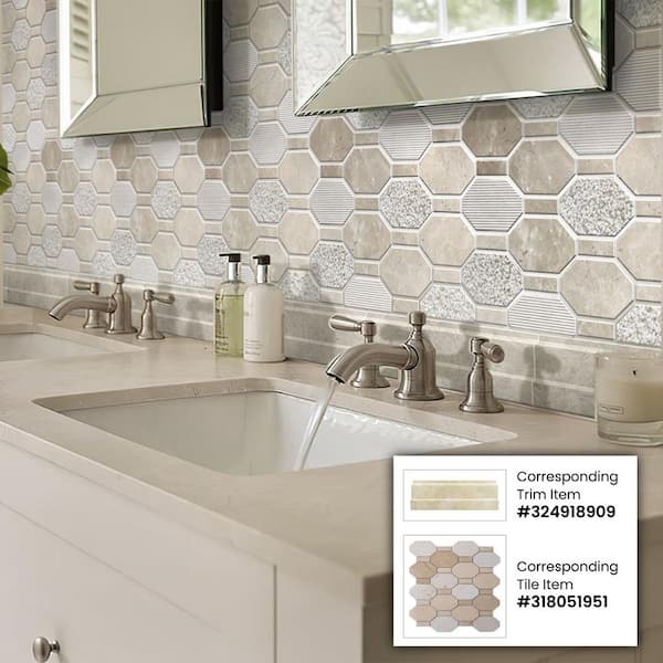 Apollo Tile (Sample) Floor and Wall Tile Brown and Gray 4-in x 6-in Polished Glass/Metal/Stone Marble Linear Mosaic Floor and Wall Tile