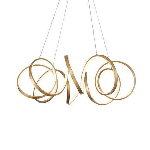 Synergy 34'' Antique Brass LED Unique Statement Pendant