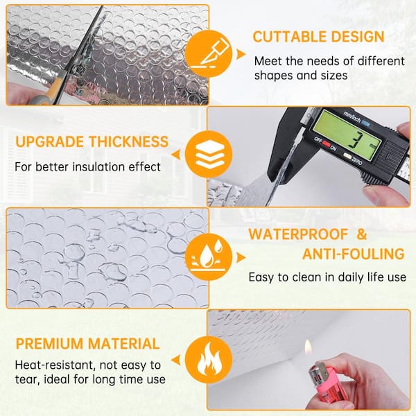 AWS Thermal Insulation & Sound Deadener Roll – 4' X 12.5' (50 Sqft) With Gorilla Glue Spray For Vehicles