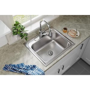 Pergola 25in. Drop-in 1 Bowl 20 Gauge  Stainless Steel Sink Only and No Accessories