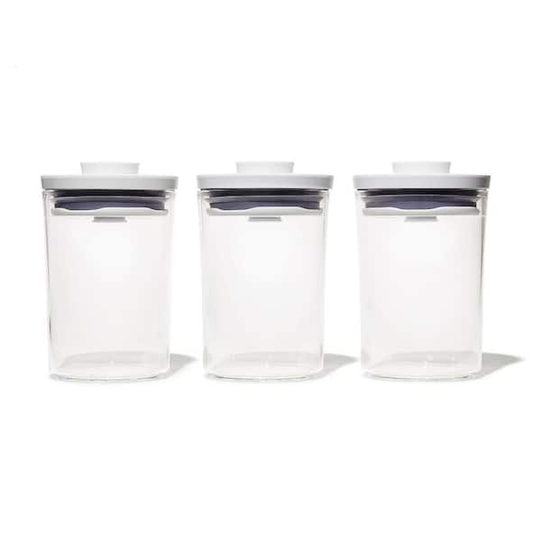 iPack 3PC Set Plastic Storage Containers with Lids - White