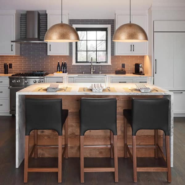 60-Watt 1-Light Antique Gold Industrial Oversized Dome Pot Lid Kitchen Island Pendant Light with Metal Shade -14.9 in. W