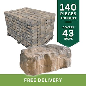 Beltis 4 in. x 11 in. x 6 in. Northwoods Antique Concrete Retaining Wall Block (140-Piece/Pallet)