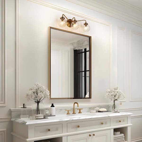 Brass Bathroom Sconces, Knurled Texture Vanity Lighting Fixtures, Rotatable 360° Pure Brass Sconces Wall Lighting, Knurling Picture Light, Wall Sconce