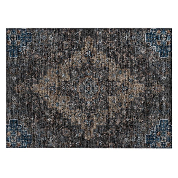 Chantille Machine Washable Indoor/Outdoor Abstract ACN2486 Black 2 ft. x 3 ft. Accent Rug
