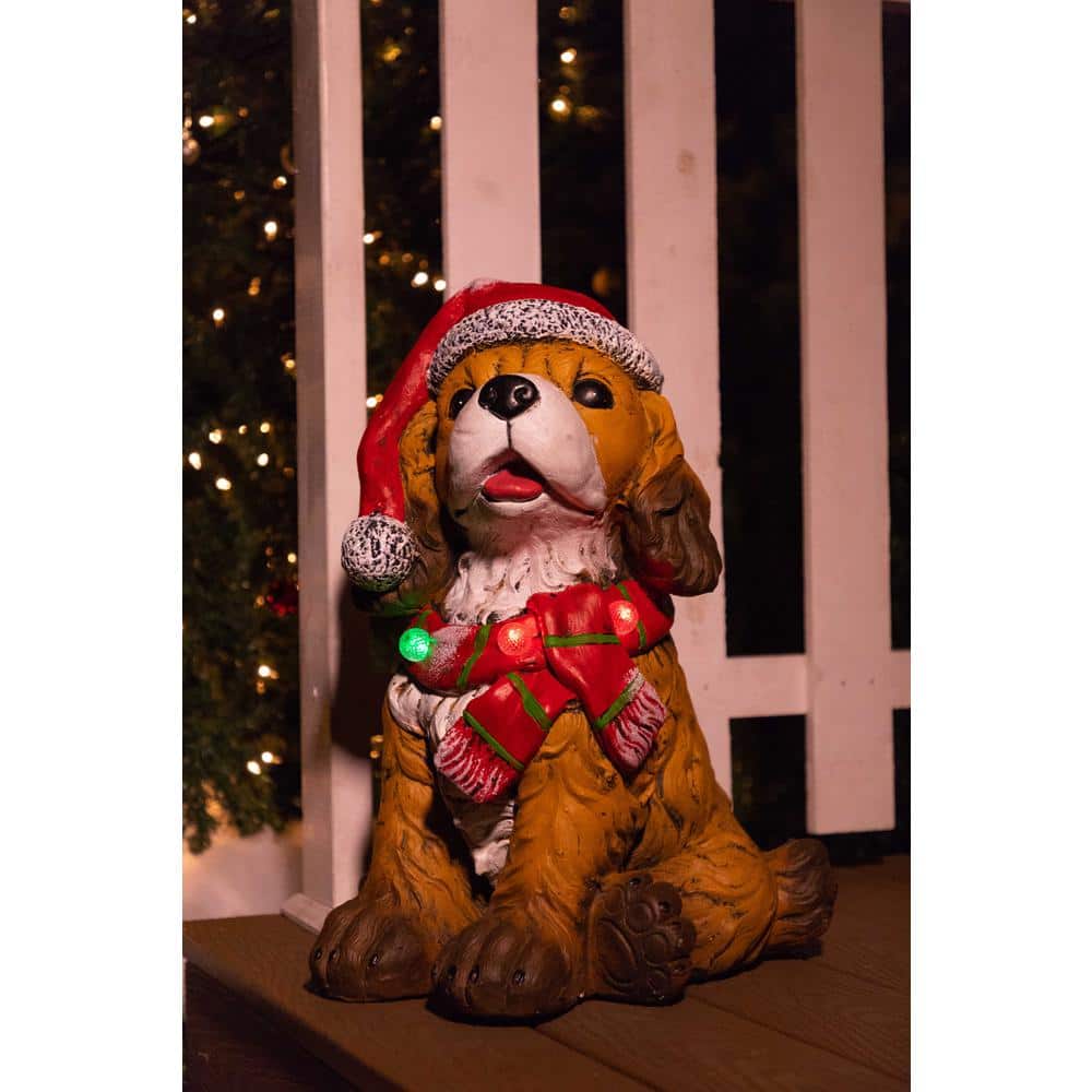 ID 8214B Christmas Dogs Patch Santa Hat Holiday Pet Embroidered Iron On Applique