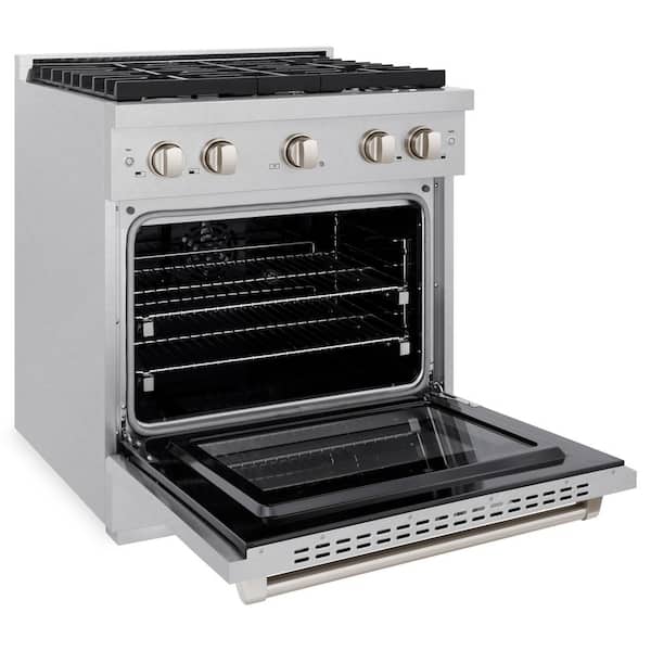 ZLINE Kitchen and Bath Paramount 30 in. 4-Burner Dual Fuel Range with Convection Oven in Fingerprint Resistant Stainless Steel SDRS-30