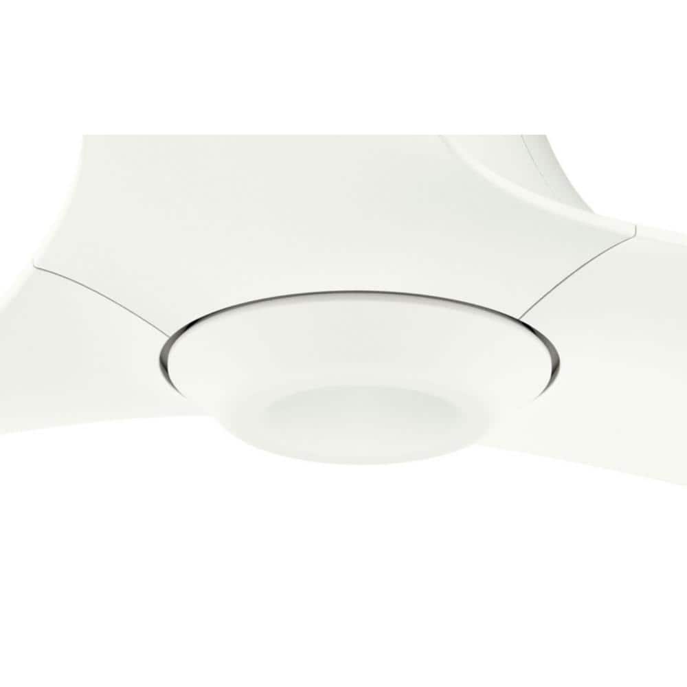 Porcelain White 60" Arwen 3-Blade Ceiling Fan with LED Light and Remote