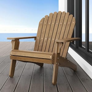 Brown Oversized Outdoor Adirondack Chair for Patio Pool Deck Lawn and Garden