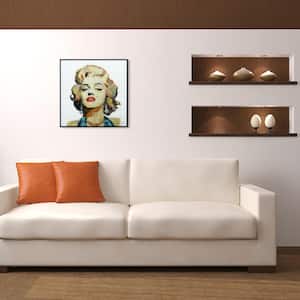 "Homage to Marilyn" by Alex Zeng Reverse Printed Art Glass and Anodized Aluminum Black Framed Wall Art