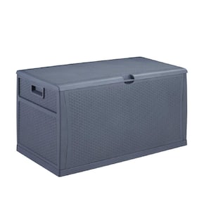 120 Gal. Rectangle Gray Heavy-Duty PP Patio Outdoor Storage Deck Box