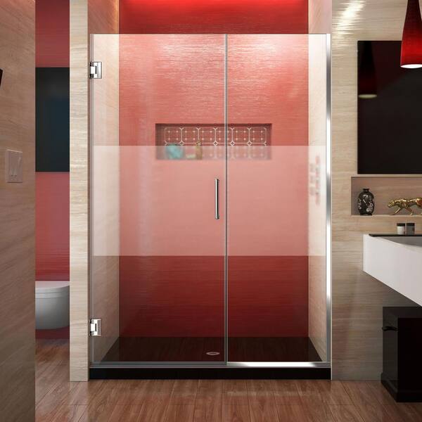 DreamLine Unidoor Plus 46.5 to 47 in. x 72 in. Frameless Hinged Shower Door in Chrome