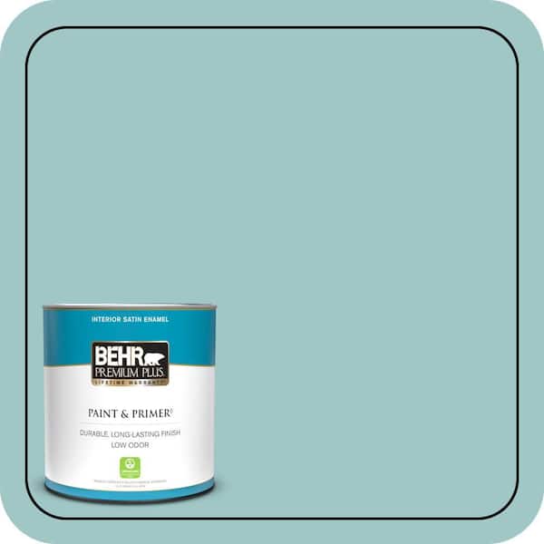 BEHR PREMIUM PLUS 1 qt. Home Decorators Collection #HDC-SP16-08 Blue Bell Satin Enamel Low Odor Interior Paint & Primer