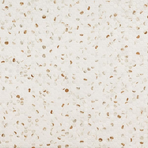 MSI Calacatta Gold Round 10.49 in. x 11.81 in. Matte Mosaic Porcelain Tile (12.9 sq. ft./Case)