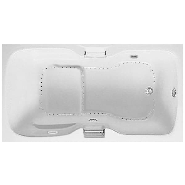 Aquatic Serenity 66 in x 36 in. Rectangular Soaking Bathtub with Reversible Drain in Acrylic Drop-In White
