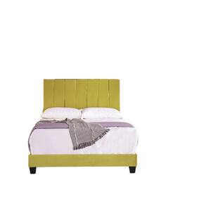 Mallory Golden Yellow Queen Upholstered Platform Bed