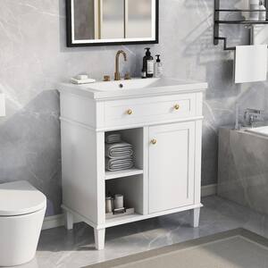 Magic Home 30 in. Freestanding Bathroom Vanity Modern Storage Cabinet with  Double-Sided Storage Shelf, Single Basin Sink, Blue CS-W50921982 - The Home  Depot