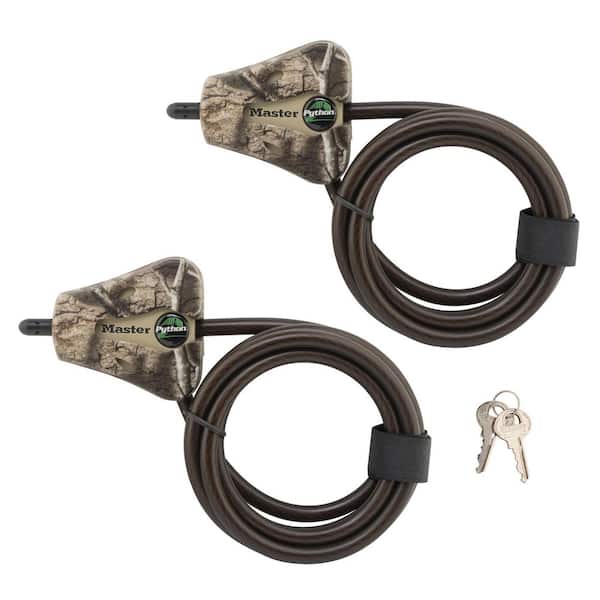 Master Lock Cable Lock with Key, Adjustable to 6 ft., Mossy Oak Country DNA (2-Pack)