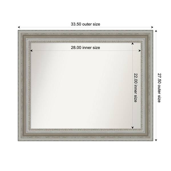 Amanti Art Parlor Silver 33.5 in. x 27.5 in. Custom Non-Beveled ...