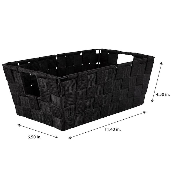 SIMPLIFY Black Small Woven Strap Shelf Cube Storage Bin (2-Pack