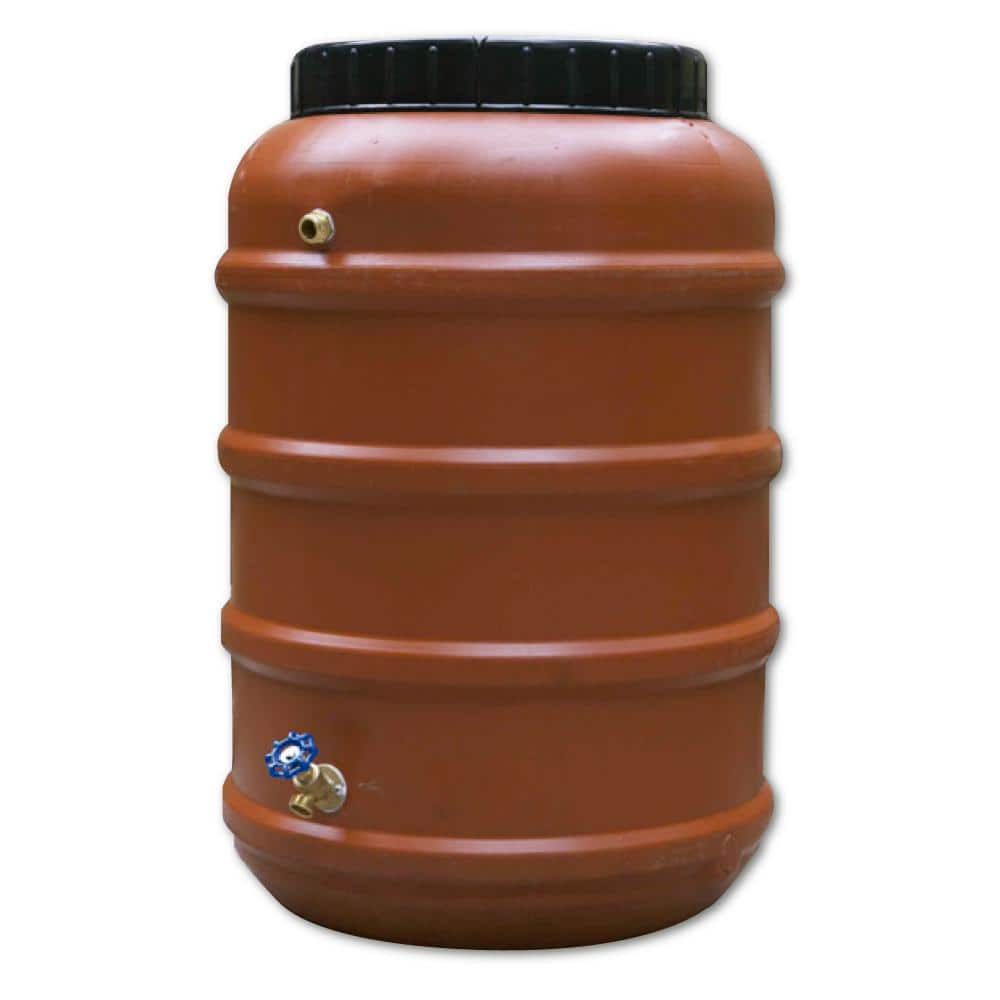 Real Wood Products 59-Gallons Brown Wood Rain Barrel in the Rain Barrels  department at