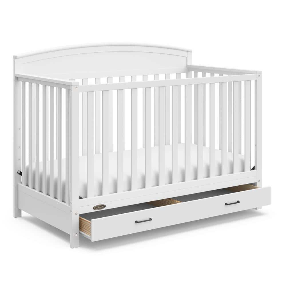 White Pine 5-in-1 Convertible Crib with Drawer