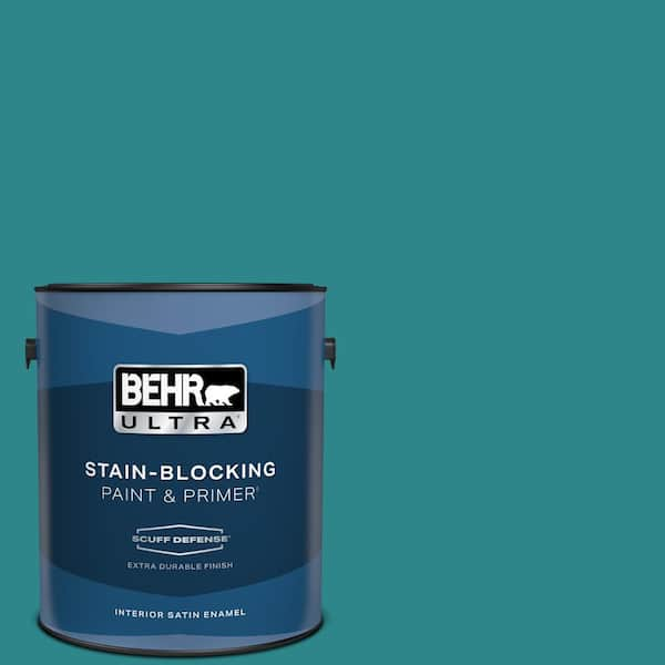 BEHR ULTRA 1 gal. #M460-6 Thai Teal Extra Durable Satin Enamel Interior Paint & Primer