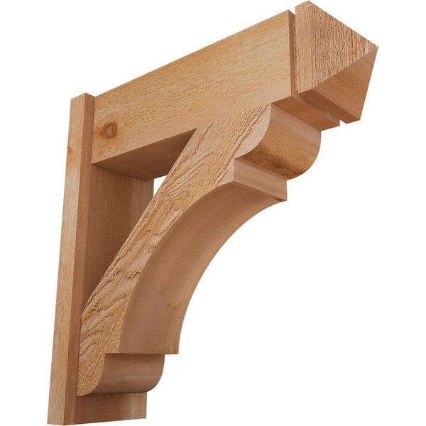 Ekena Millwork 8 in. x 26 in. x 26 in. Olympic Arts and Crafts Rough Sawn Western Red Cedar Outlooker