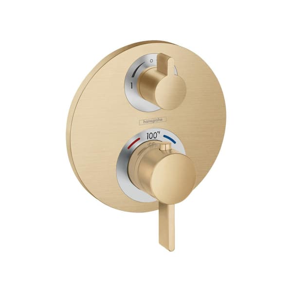 Hansgrohe Ecostat S 2-Handle Wall Mount Shower Trim Kit in Brushed Bronze Valve Not Included