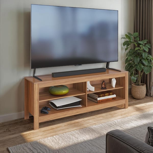 Norio Brown TV Stand Fits TVs Up to 75 in. with Adjustable Shelves
