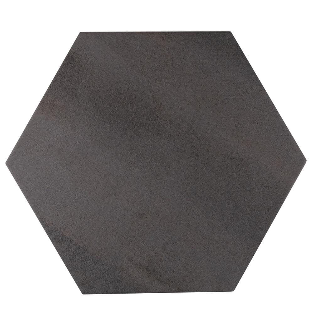Metro Charcoal Hexagon 14 in. x 16 in. Matte Glazed Porcelain Floor and Wal