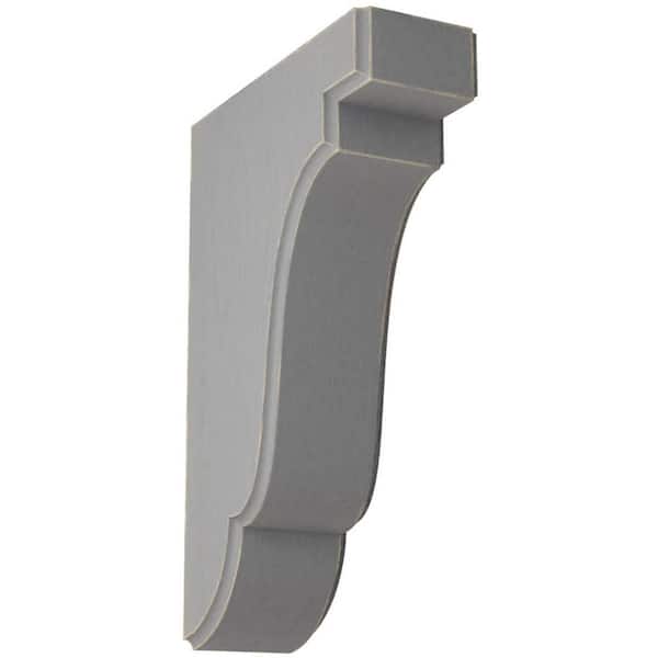 Ekena Millwork 1-3/4 in. x 7-1/2 in. x 5 in. Pebble Grey Bedford Wood Vintage Decor Bracket