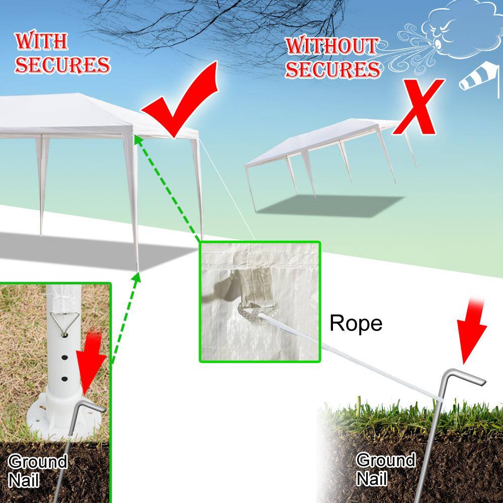 White 10'x20' Outdoor Canopy Tent with Removable Sidewalls