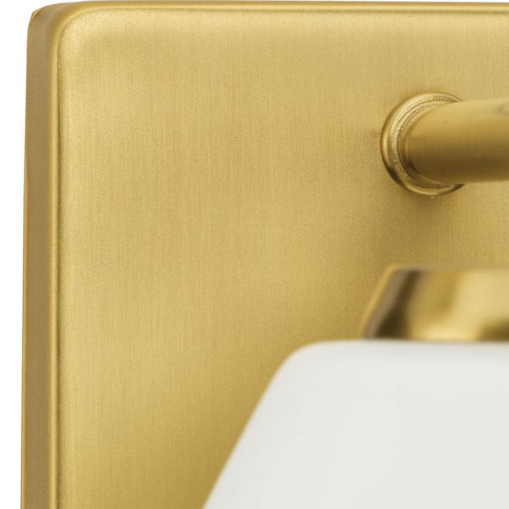 Brushed Gold and Opal Glass Vanity Light