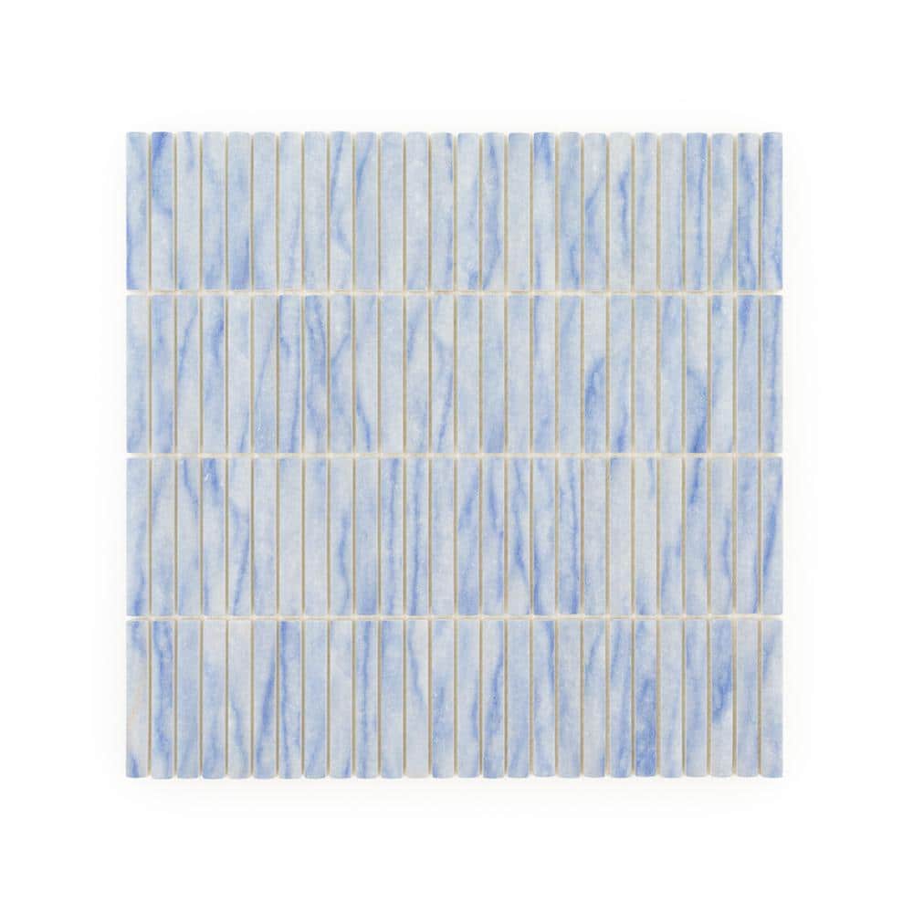 Doric Macaubas 11.5 in. x 11.875 in. Stack Blue/White Matte Glass Wall Mosaic Tile (14.22 sq. ft./Case) price history on PriceWatchPro