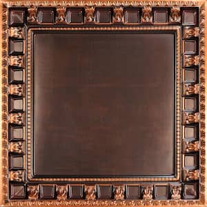 Parthenon 2 ft. x 2 ft. PVC Lay-in Ceiling Tile in Antique Copper