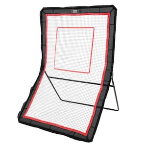 Lacrosse Rebounder for Backyard 5 ft. x 7 ft. Volleyball Bounce Back Net in Black and Red