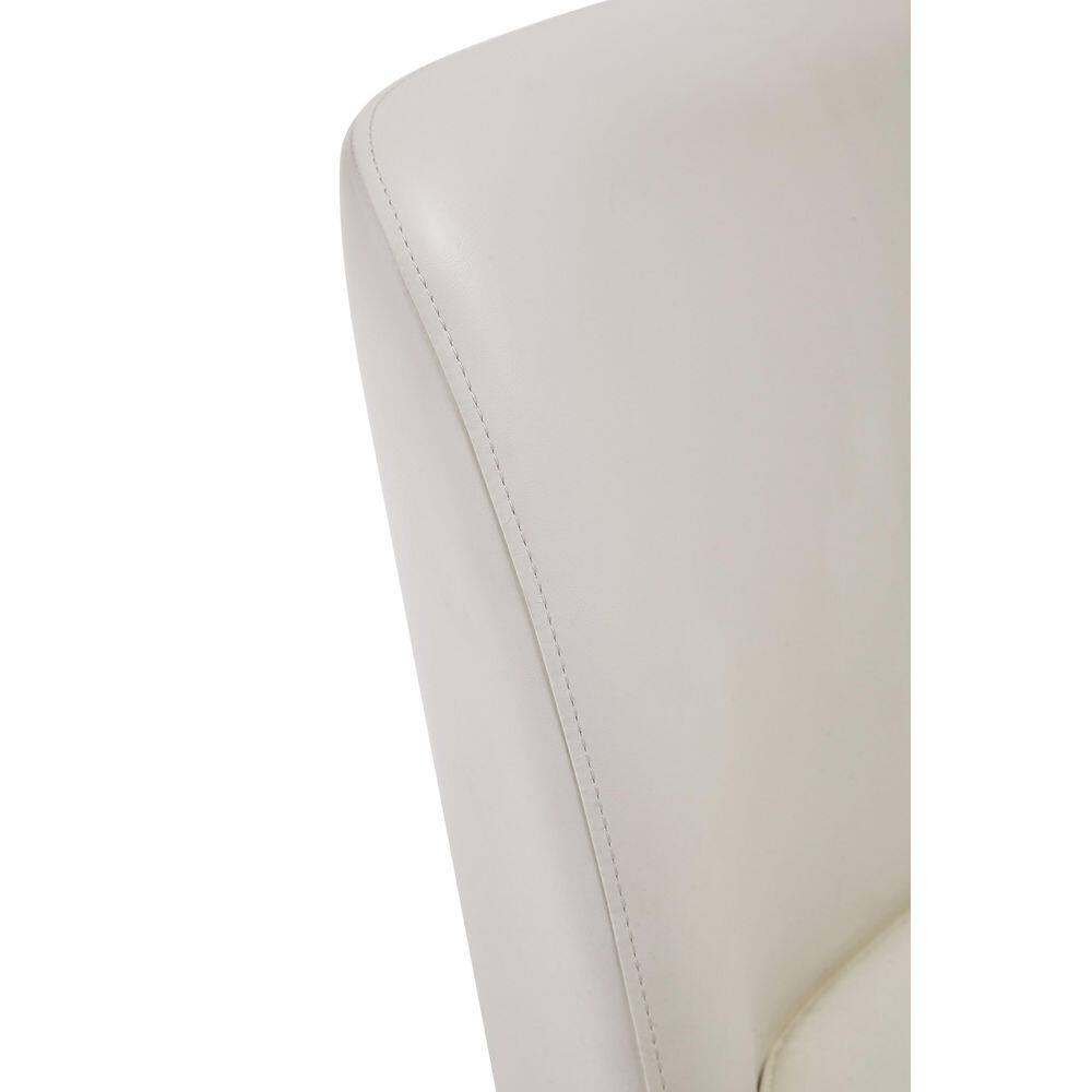 Serena Cream Faux Leather Dining Chair with Metal Base