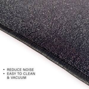 Solid Black Color 26 in. Width x Your Choice Length Custom Size Roll Runner Rug/Stair Runner