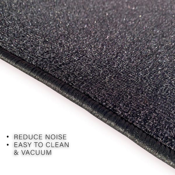 Solid Black Color 31 in. Width x Your Choice Length Custom Size Roll Runner Rug/Stair Runner