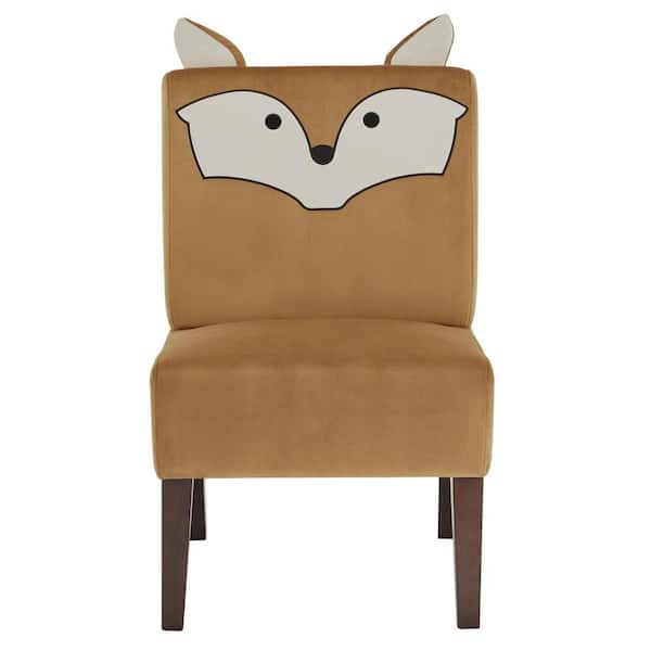 HomeSullivan Light Brown Velvet Fox Slipper Chair