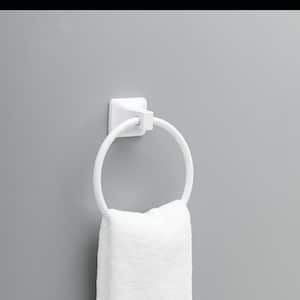 Futura Wall Mount Round Closed Towel Ring Bath Hardware Accessory in White